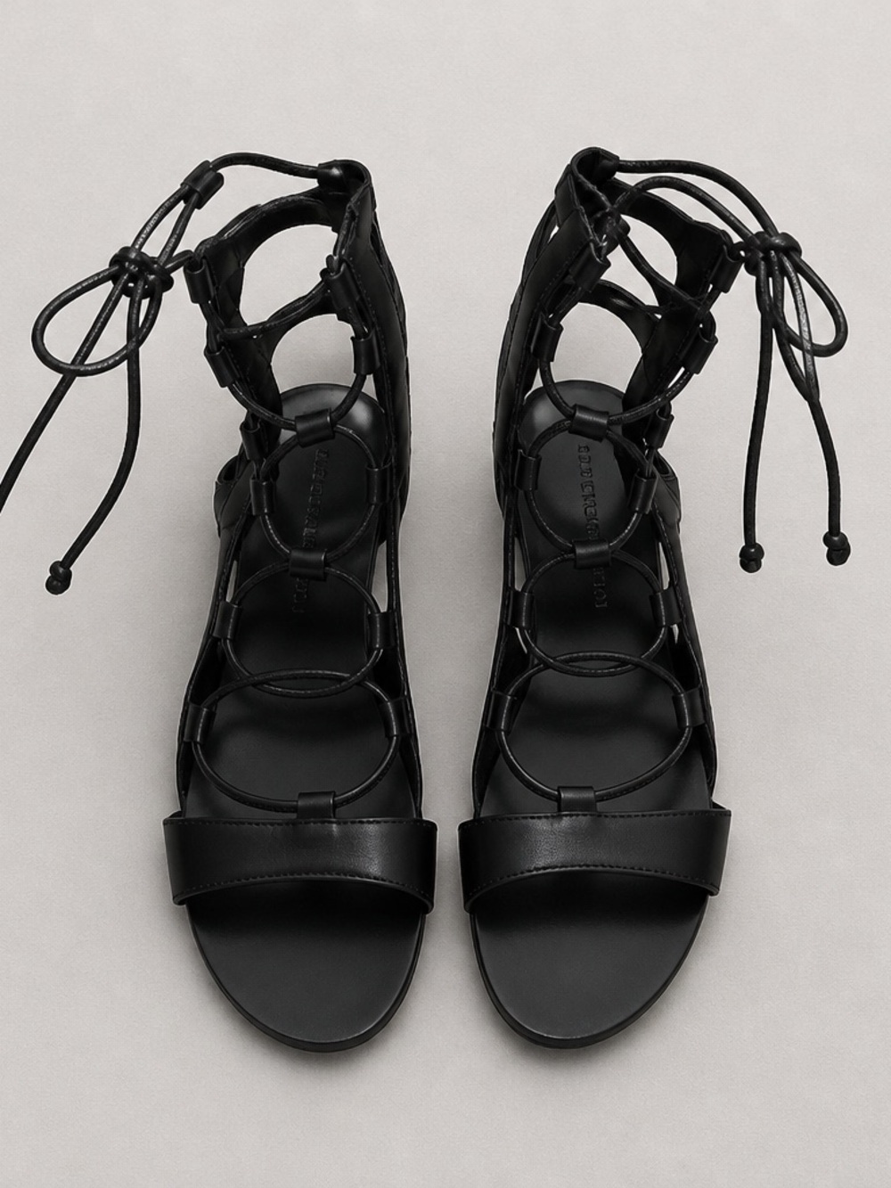 Sigerson Morrison Black Lace-Up Gladiator Sandals